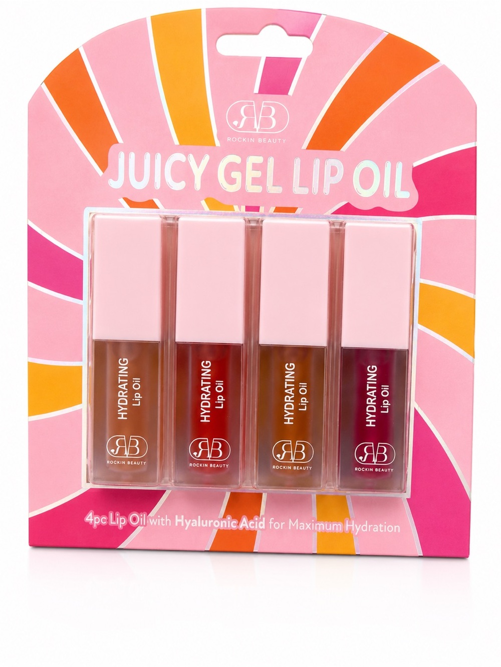 ✨ Rockin Beauty Juicy Gel Lip Oil Set | 4-Piece | NEW & SEALED ✨